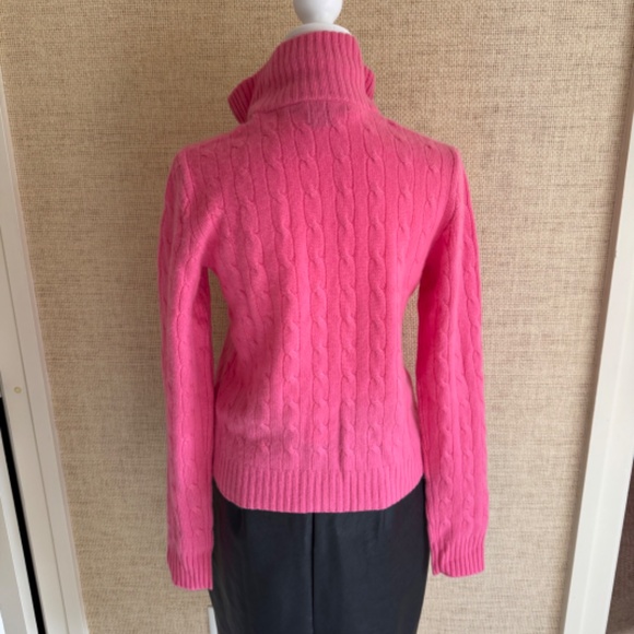 Ralph Lauren NWOT Black Label 100% Cashmere Hot Pink Zip up Cardigan Sweater - Picture 2 of 9